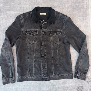 ALL SAINTS Denim Jacket black Leopard Collar women
